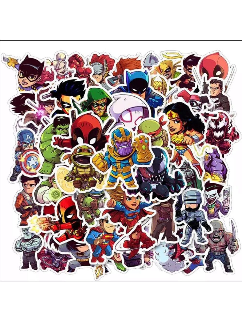 50 pcs Marvel Superhero Cartoons Stickers Arts 🎭 and Crafts‎ DIY Ideas